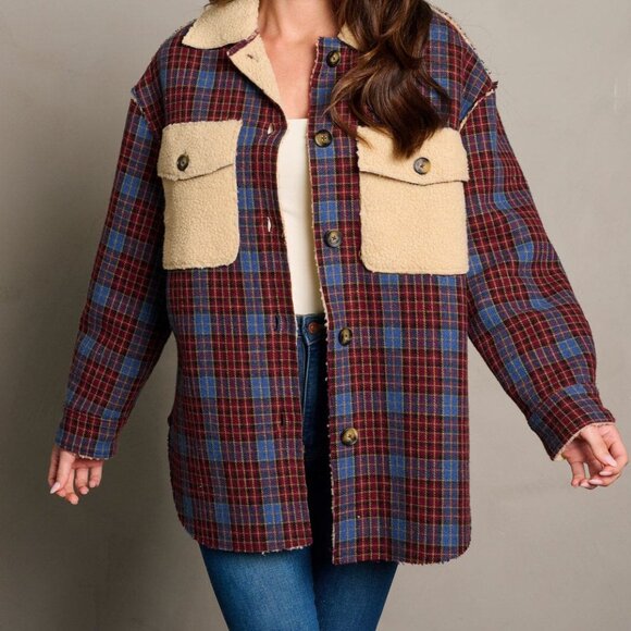 PLAID & SHERPA LINED SHACKET NEW IN PACKAGE - Picture 9 of 9